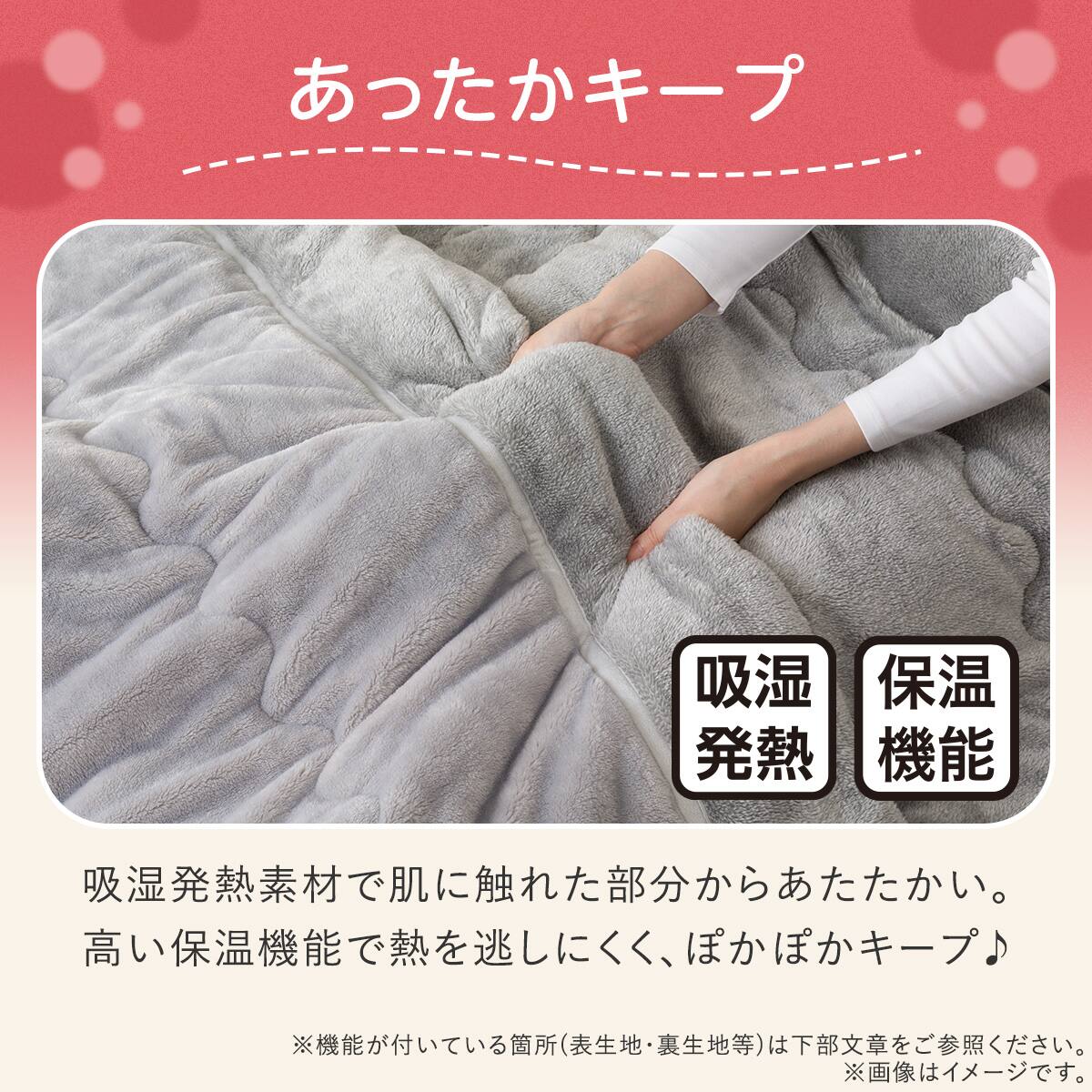 2枚合わせ 毛布 シングル(Nウォーム極暖 A26 グレー) あったか 保温
