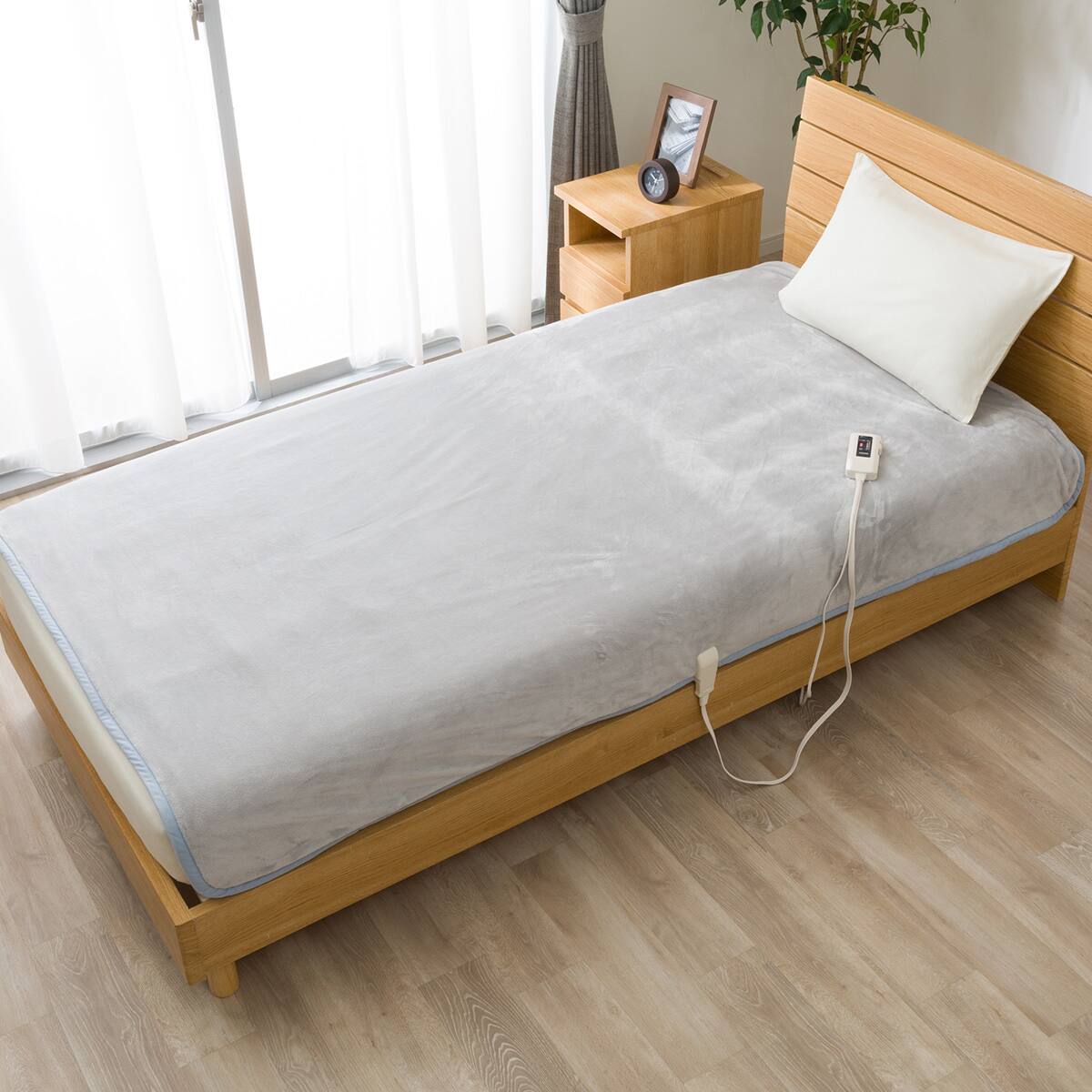ニトリ電気毛布　掛け敷き兼用グレー 洗える 電気毛布 掛け敷き兼用タイプ(フランネル NT-グレー60S A2630