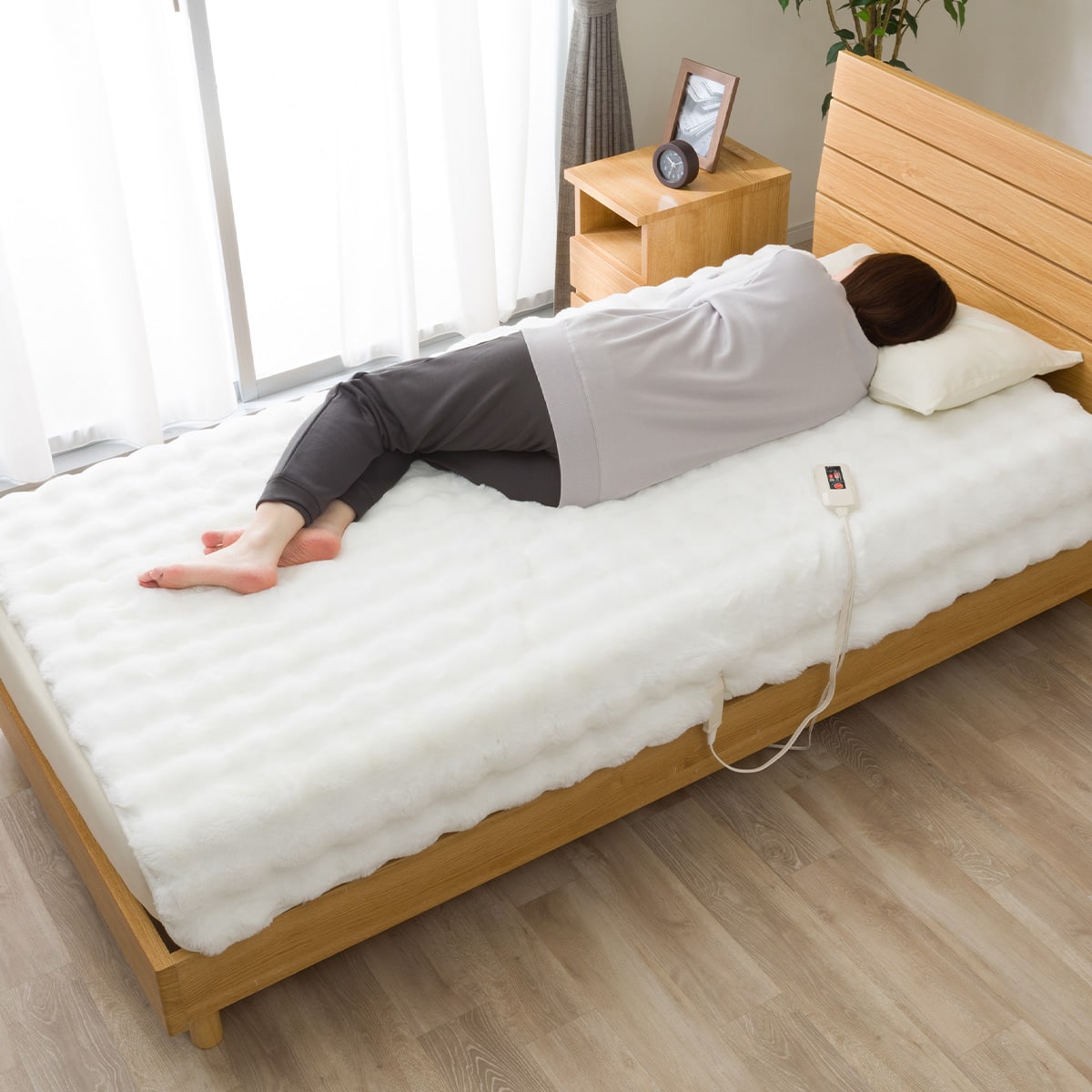 洗える 電気毛布 掛け敷き兼用タイプ(ポコポコ NT-ホワイト60S A2630