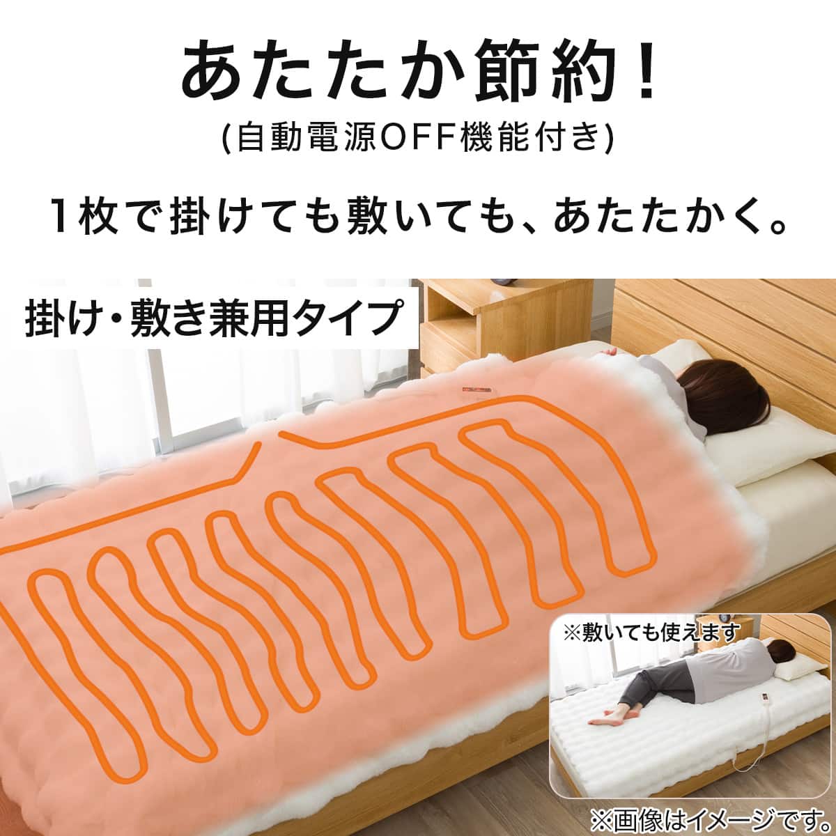 洗える 電気毛布 掛け敷き兼用タイプ(ポコポコ NT-ホワイト60S A2630