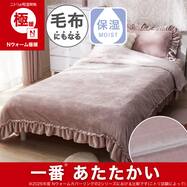 毛布にもなる掛ふとんカバー (Nウォーム極暖 フリルD623)