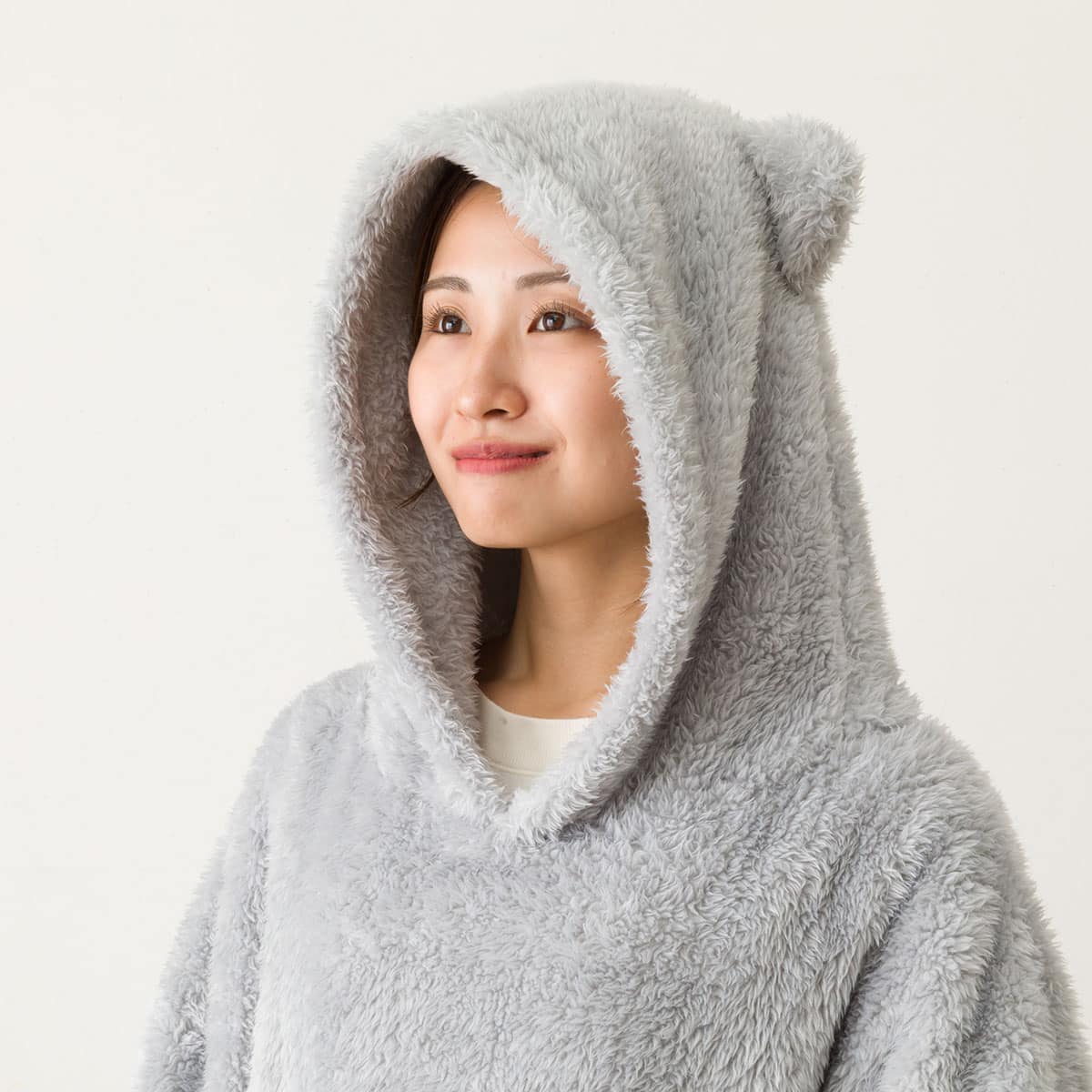 着る毛布(Nウォーム ニャンポケ パーカータイプ グレー OS12) | ニトリ