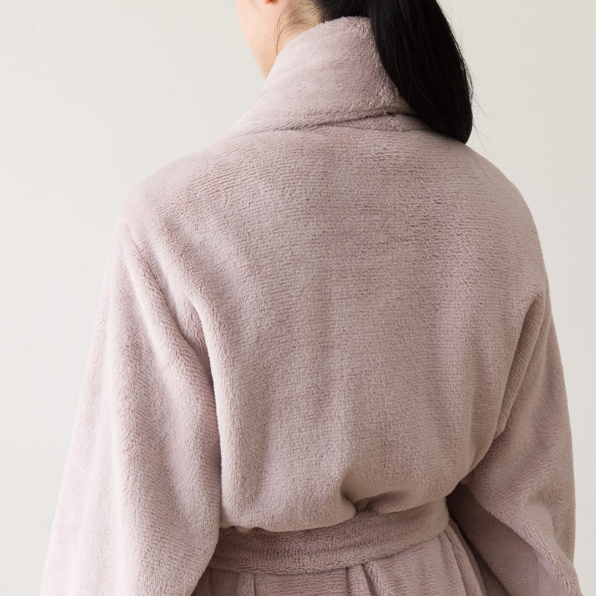すっぽり収納 着る毛布(NウォームWSP 襟付きロング丈 ローズ M