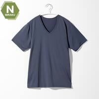 MENS 着るだけで疲労回復リカバリーウェア VネックTシャツ(NミラクDRY nf ネイビー L)