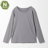 MENS 着るだけで疲労回復リカバリーウェア 長袖クルーネックTシャツ(NミラクDRY nf グレー LL)
