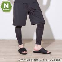 MENS 着るだけで疲労回復リカバリーウェア レギンス(NミラクDRY nf ブラック L-LL)