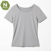 WOMENS 着るだけで疲労回復リカバリーウェア UネックTシャツ(NミラクDRY nf グレー LL)