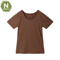 WOMENS 着るだけで疲労回復リカバリーウェア UネックTシャツ(NミラクDRY nf ダークブラウン M)