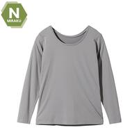 WOMENS 着るだけで疲労回復リカバリーウェア 長袖クルーネックTシャツ(NミラクDRY nf グレー LL)