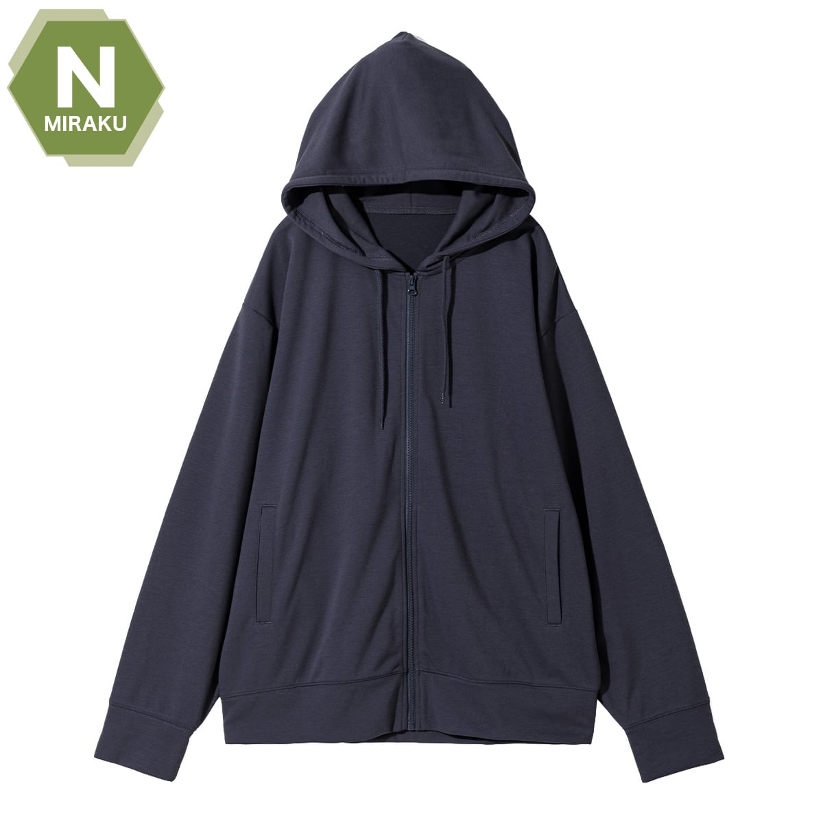 MENS 着るだけで疲労回復 ジップパーカー(Nミラク ネイビー L