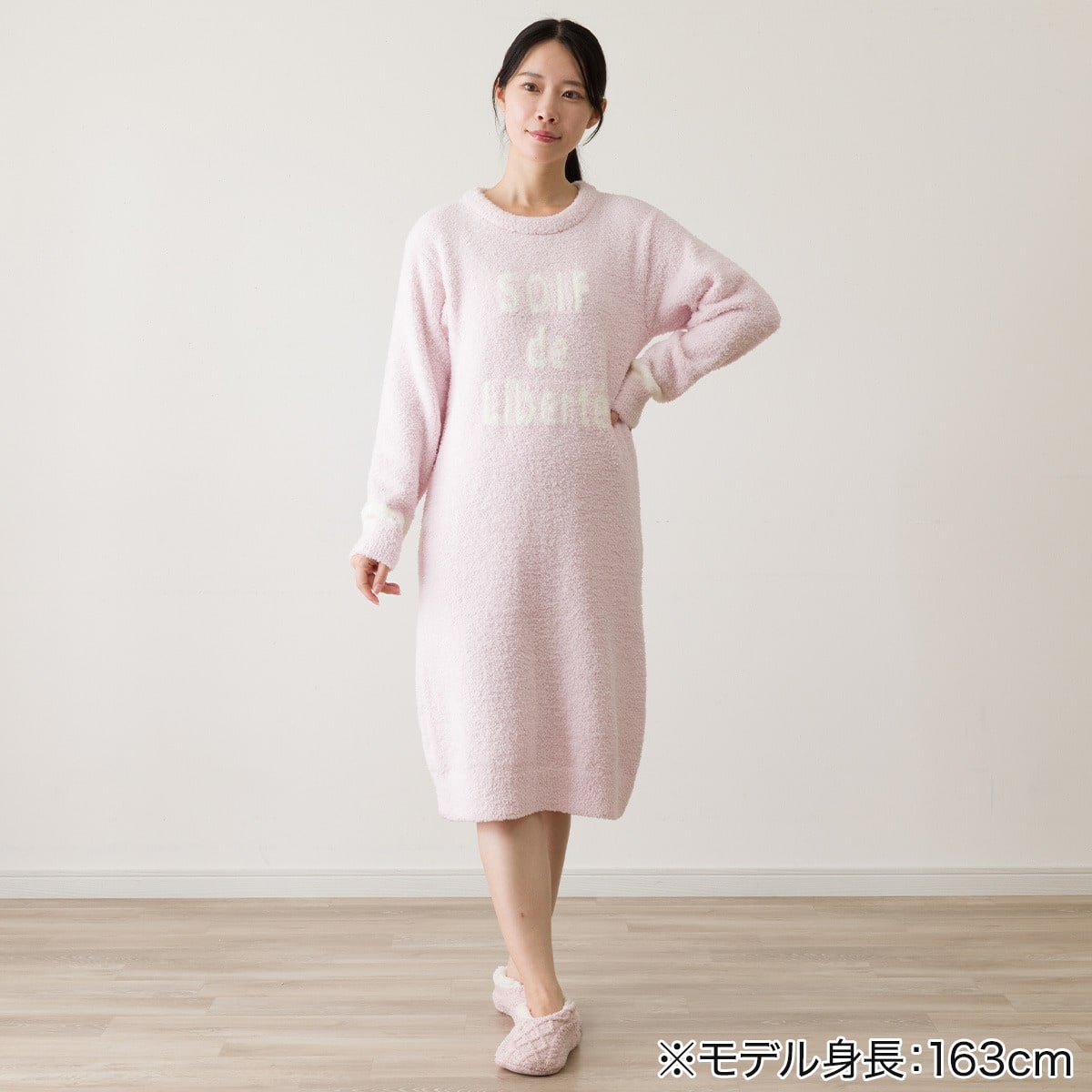 WOMENS ふわふわニットワンピース(パウダーニット nf ローズ F