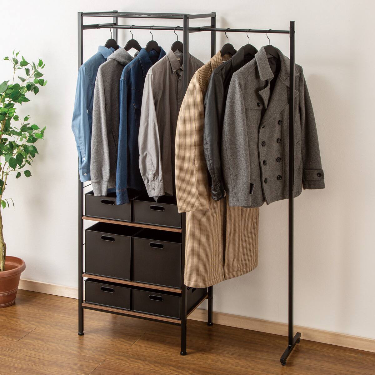 伸縮ハンガーラック (BH2c03 ミドルブラウン) | ニトリネット【公式