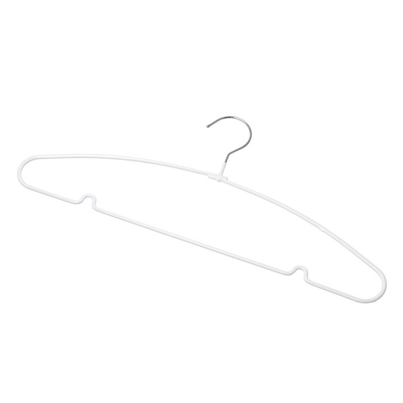 すべりにくい 省スペース メンズ ハンガー 幅45cm 5本組(LB0s01 W45 ホワイト) 4枚目画像