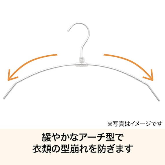 アーチ型アルミハンガー(2P SB01) 10本セット 2枚目画像