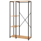 収納棚付きハンガーラック(ライトブラウン/ブラック) 3枚目画像