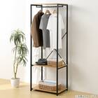 棚付きハンガーラック(ライトブラウン/ブラック) 1枚目画像