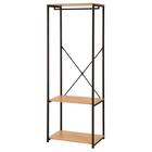 棚付きハンガーラック(ライトブラウン/ブラック) 3枚目画像