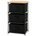 ナチュラルテイスト ファブリックチェスト(3段1列 引出し3杯 ライトブラウン/ブラック) 3枚目画像