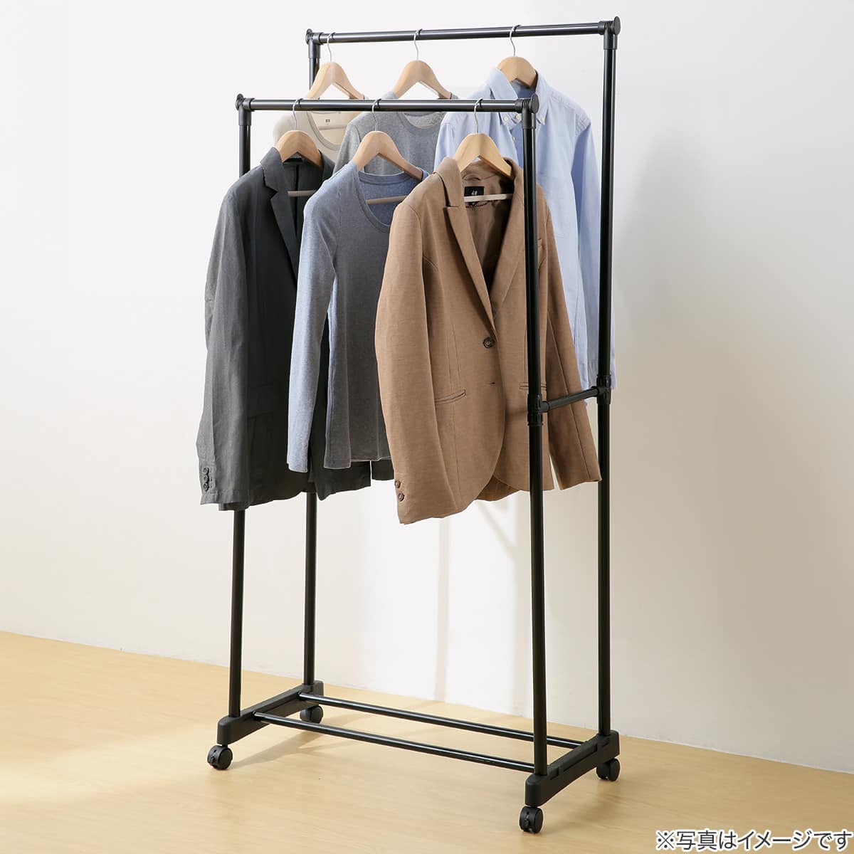 2段パイプハンガーラック(ブラック) | ニトリネット【公式】 家具