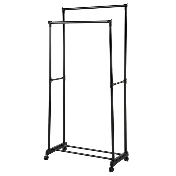 2段パイプハンガーラック(ブラック) 3枚目画像