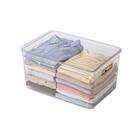 積み重ねできる ふた付き クリア収納ボックス S 1枚目画像