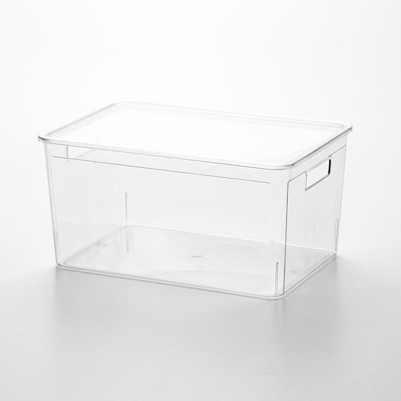 積み重ねできる ふた付き クリア収納ボックス S 6枚目画像