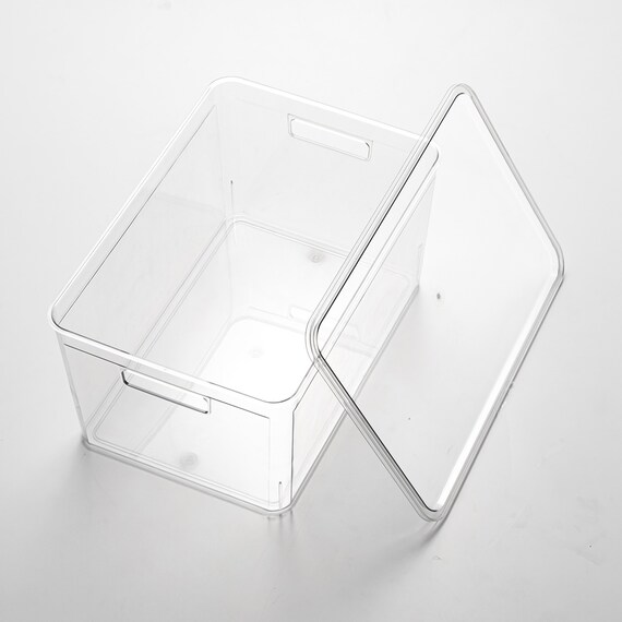 積み重ねできる ふた付き クリア収納ボックス S 10枚目画像