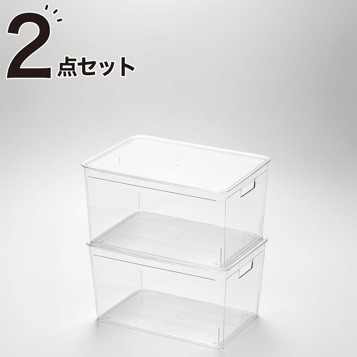 積み重ねできる ふた付き クリア収納ボックス M 2点セット | ニトリ