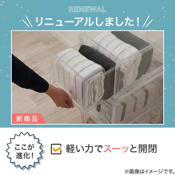 組合せ可能な 透明収納ケース 4点セット (幅78cm×高さ48cm NS5224-2) 10枚目画像