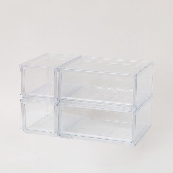 組合せ可能な 透明収納ケース 4点セット (幅78cm×高さ48cm NS5224-2) 20枚目画像