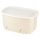 おもちゃにぴったり キャスター付きトイボックス【深型おもちゃ箱】(ベージュ/ホワイト) 1枚目画像