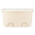 おもちゃにぴったり キャスター付きトイボックス【深型おもちゃ箱】(ベージュ/ホワイト) 5枚目画像