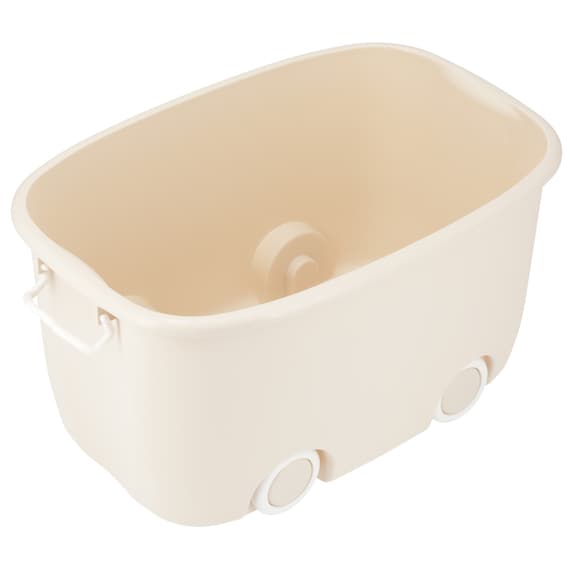 おもちゃにぴったり キャスター付きトイボックス【深型おもちゃ箱】(ベージュ/ホワイト) 8枚目画像