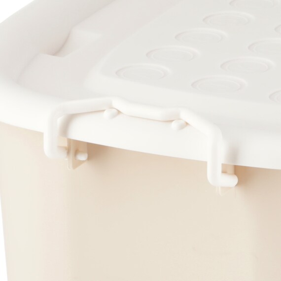 おもちゃにぴったり キャスター付きトイボックス【深型おもちゃ箱】(ベージュ/ホワイト) 12枚目画像