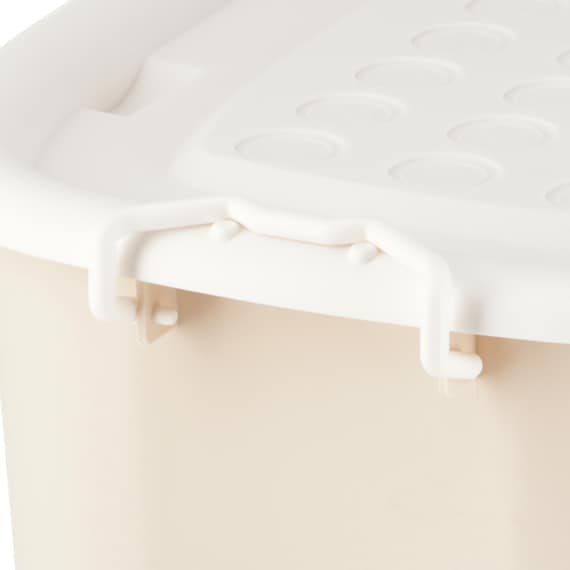 おもちゃにぴったり キャスター付きトイボックス【深型おもちゃ箱】(ベージュ/ホワイト) 12枚目画像