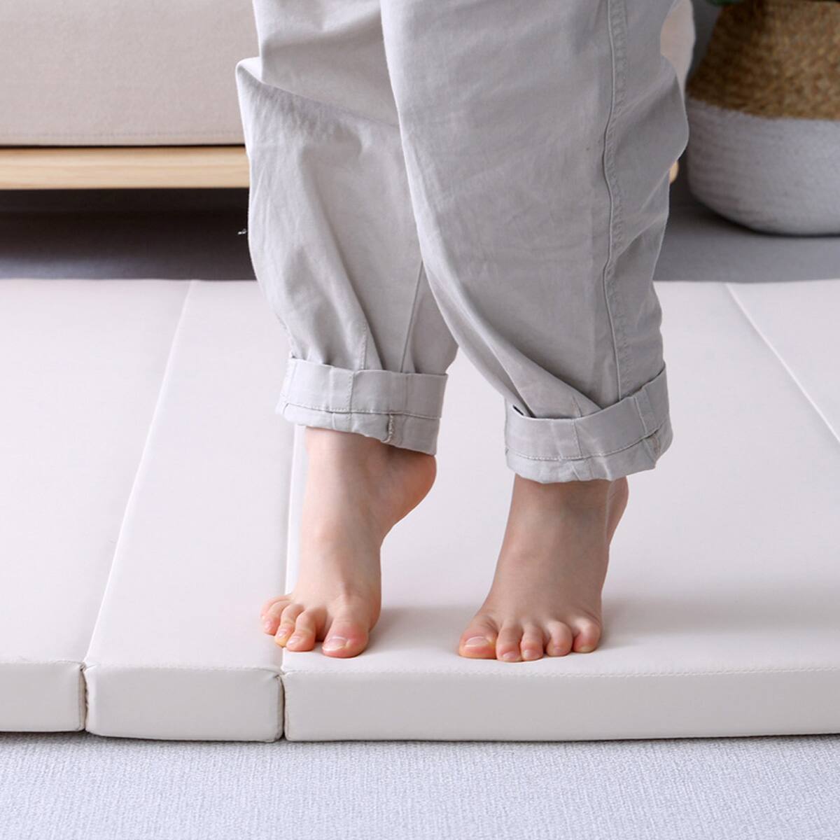 折りたたみ式キッズプレイマット Sサイズ(120×160cm) (ベージュ
