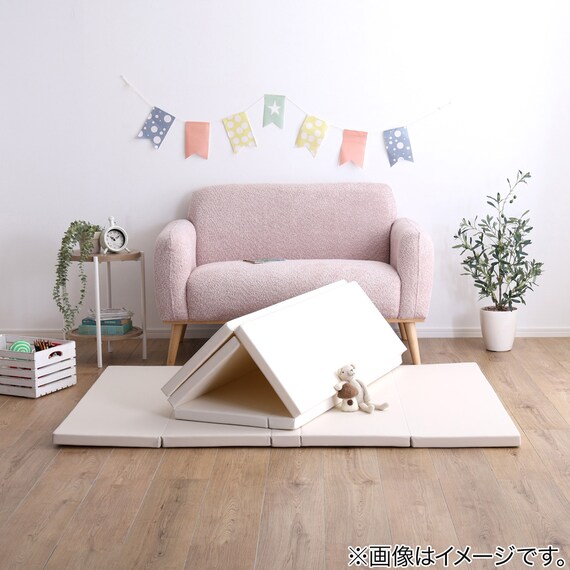 折りたたみ式キッズプレイマット Lサイズ(160×200cm) (LBE) 5枚目画像