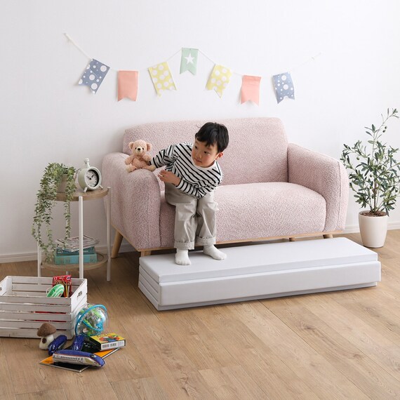 折りたたみ式キッズプレイマット Lサイズ(160×200cm) (GY) 4枚目画像