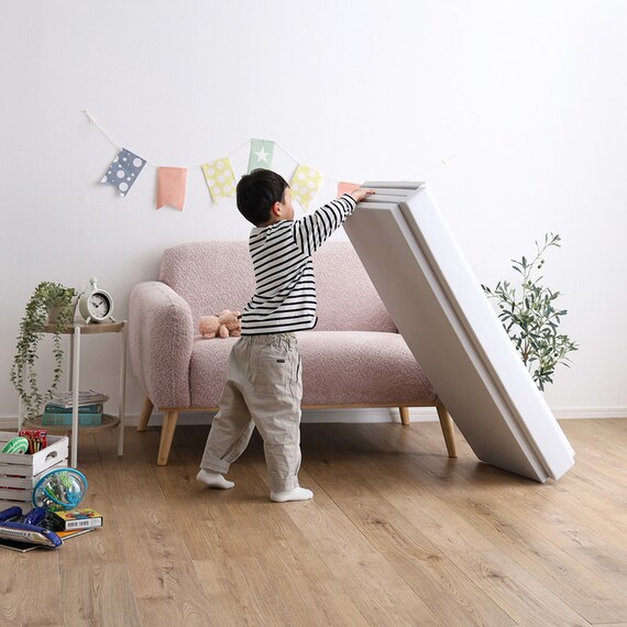 折りたたみ式キッズプレイマット Lサイズ(160×200cm) (GY) 5枚目画像