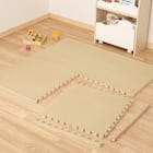 極厚2cm 制菌・抗菌・防音・滑り止め付き 起毛パズルマット4枚 ふち付き(ベージュ SN01 57×57cm) 1枚目画像
