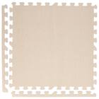 極厚2cm 制菌・抗菌・防音・滑り止め付き 起毛パズルマット4枚 ふち付き(ベージュ SN01 57×57cm) 4枚目画像