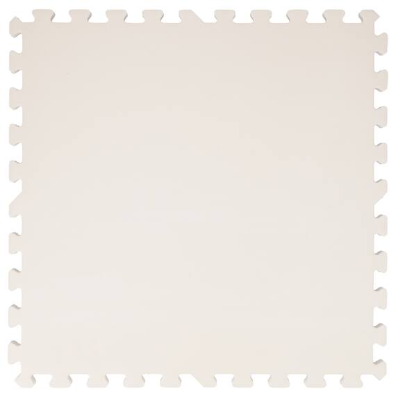 極厚2cm 制菌・抗菌・防音・滑り止め付き 起毛パズルマット4枚 ふち付き(ベージュ SN01 57×57cm) 5枚目画像