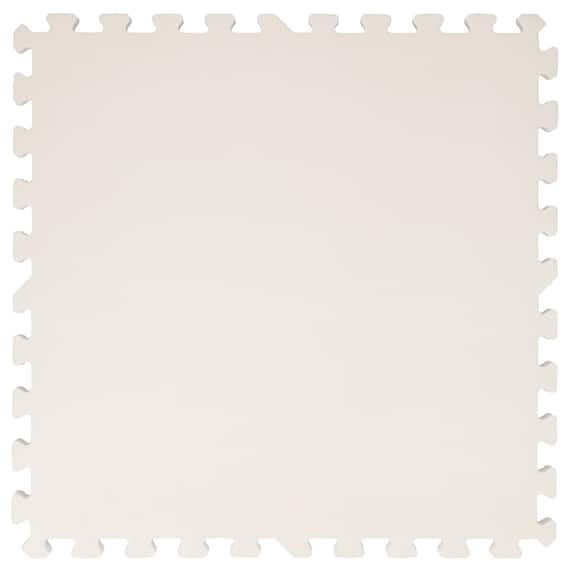 極厚2cm 制菌・抗菌・防音・滑り止め付き 起毛パズルマット4枚 ふち付き(ベージュ SN01 57×57cm) 5枚目画像