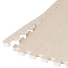 極厚2cm 制菌・抗菌・防音・滑り止め付き 起毛パズルマット4枚 ふち付き(ベージュ SN01 57×57cm) 6枚目画像