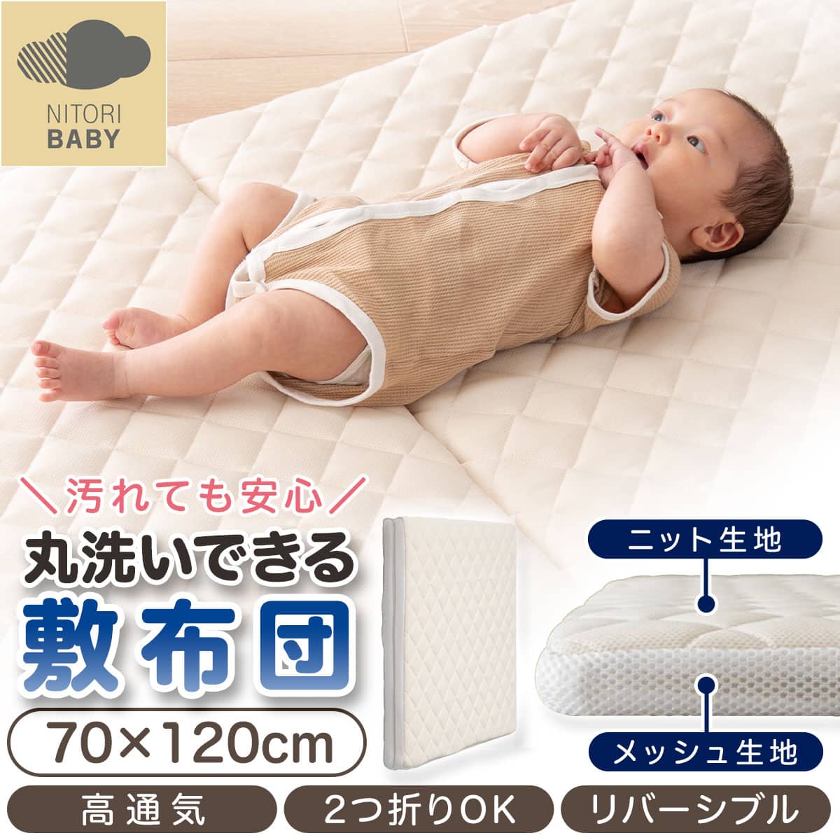 最終値下げ‼️ 新品未開封　 ニトリ　ベビーふとん ニトリ ベビーふとん6点セット（スターBE） - MIRUMU