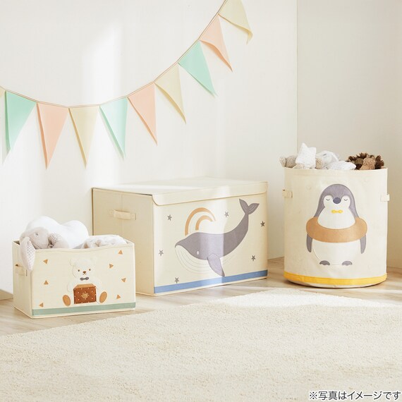 動物柄アップリケのベビー収納くま フェルト風不織布 幅38cm(382624) 6枚目画像