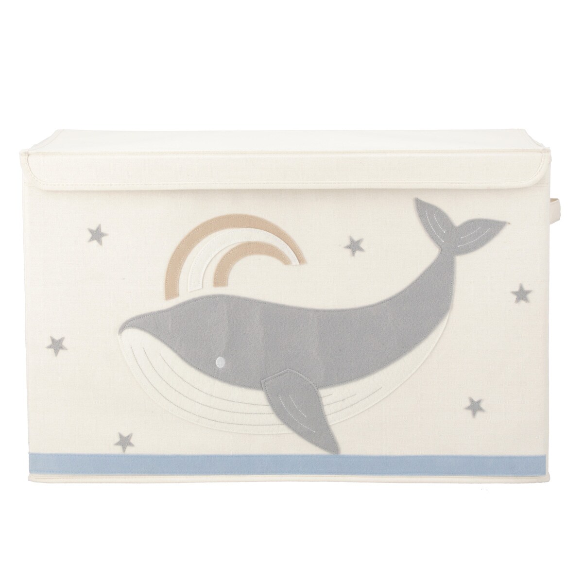 動物柄アップリケのベビー収納くじら フェルト風不織布 幅53cm クジラ