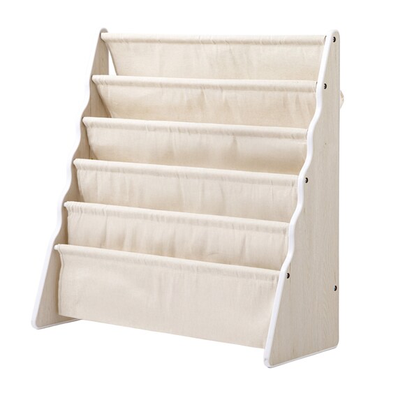 絵本ラック5段ミア(ホワイトウォッシュ) 1枚目画像