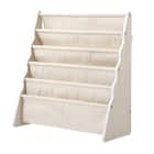 絵本ラック5段ミア(ホワイトウォッシュ) 1枚目画像