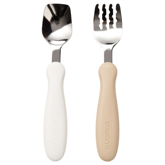 エジソンのフォーク＆スプーン(ベージュ＆ホワイト) 2枚目画像